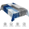 thumbnail image 6 of 60x84inches Blue Grey Rectangle Tablecloth Modern Geometric Abstract Art Painting Table Cloth Ombre Grunge Style Waterproof Fabric Table Cover for Kitchen Dining Room Living Room Home Decor, 6 of 7