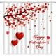 thumbnail image 1 of Cortina de ducha para el día de San Valentín, corazón rojo, rama de árbol, caída de dulce amor, pareja romántica, mujer y niña, cortina de baño para el hogar con ganchos, 1 of 6