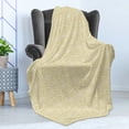 thumbnail image 4 of Geometric Soft Flannel Fleece Blanket, Marbling Art Teardrop Shaped Drops Floating Droplets and Splashed Dots, Cozy Plush for Indoor and Outdoor Use, 50" x 70", Sand Brown and White, by Ambesonne, 4 of 5