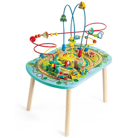 Hape: Twisting Railway Maze Table - Wooden Animal Graphics Maze Toy Sensory Development & Motor Skills Brightly Colored Toddlers & Kids 18 mo+