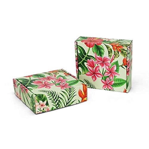 Hawaiian Flower Shipping Boxes 6" x 6" x 2" Bundle of 20 Mailer