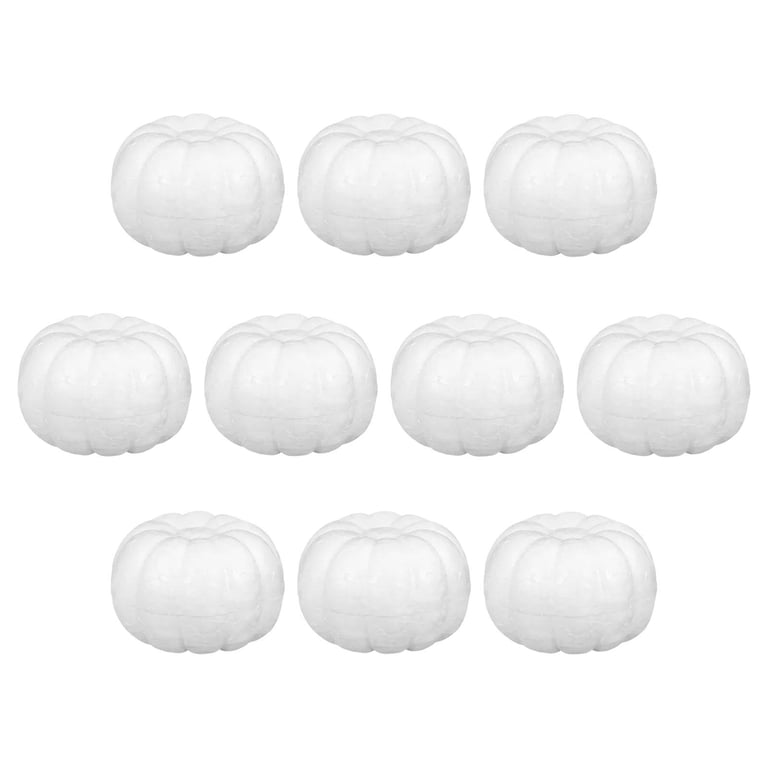10Pcs White Foam Pumpkins Crafts for Halloween Autumn Fall Harvest