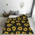 thumbnail image 5 of Honeii Sunflowers Print Fleece Blanket - Throw Blanket for Bed, Sofa, Couch, Camping, and Travel , Microplush Ultra Soft Warm Blanket-40"x30", 5 of 7