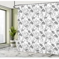 thumbnail image 4 of Ambesonne Grey Shower Curtain, Blooming Flowers Buds Art, 69"Wx70"L, Grey White, 4 of 4