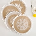 thumbnail image 4 of Mantel individual redondo bohemio de 38 cm con flecos de yute tejido y borlas para comedor INS Hot Table Decors, 4 of 6