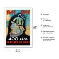thumbnail image 2 of 1541 to 1941 - 400 Años Santiago de Chile (400 Year Anniversary of Santiago Chile) - Conquistador - Vintage Travel Poster by O.O. Valle c.1941 - Fine Art Rolled Canvas Print 27in x 40in, 2 of 4