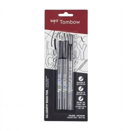Tombow 62039 Fudenosuke Brush Pen, 3-Pack