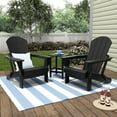 thumbnail image 2 of Polytrends  Laguna Hdpe All Weather Outdoor Patio Foldable Adirondack Chairs With Side Table (3-Piece Set) Black, 2 of 4