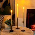 thumbnail image 3 of Velas cónicas cerosas sin llama de 11 pulgadas con atenuador de temporizador remoto, 6 velas cónicas que funcionan con pilas con llama parpadeante, candelabros LED marfil para bodas, decoración de interiores de NavidadMarfil 11 pulgadas, 3 of 5