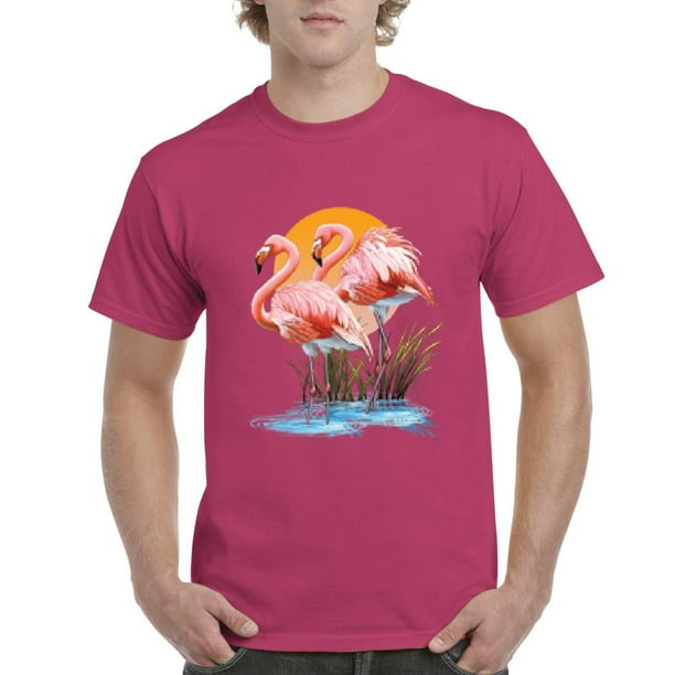 IWPF - Mens Pink Flamingos In Water Short Sleeve T-Shirt - Walmart.com ...
