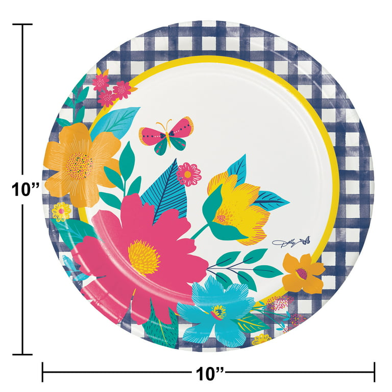 Floral Paper Dinner Plates, 24-Count