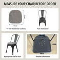 thumbnail image 5 of Tromlycs 14x14 Metal Chair Cushions Pads Set of 2 for Tolix Metal Chairs Small Seat Cushions 14 inch Grey, 5 of 6