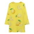 thumbnail image 3 of Lemons on Yellow Loose Dress Evening Dress Summer Dresses for Women Luxury Dress Long Sleeved Dress, 3 of 4