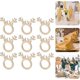 thumbnail image 3 of 30 pcs Christmas pure horn napkin rings wooden napkin holder dining table decoration for lunch dinner hotel home, 3 of 5