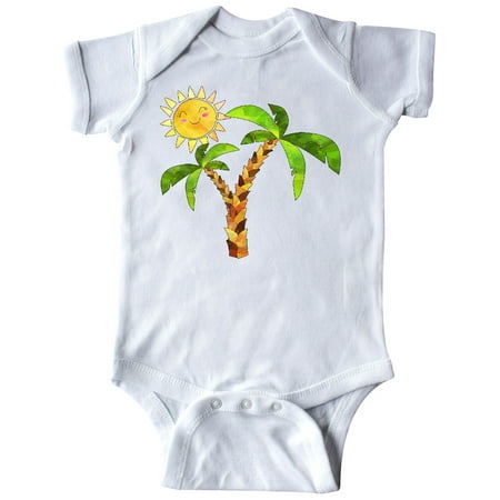 

Inktastic Palm Trees with Cute Smiling Sun Gift Baby Boy or Baby Girl Bodysuit