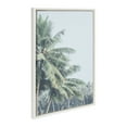 thumbnail image 2 of Kate and Laurel Sylvie Pale Green Coconut Palm Trees Framed Canvas Wall Art by the Creative Bunch Studio 23x33 White Warm Tropical Art for Wall, 2 of 8