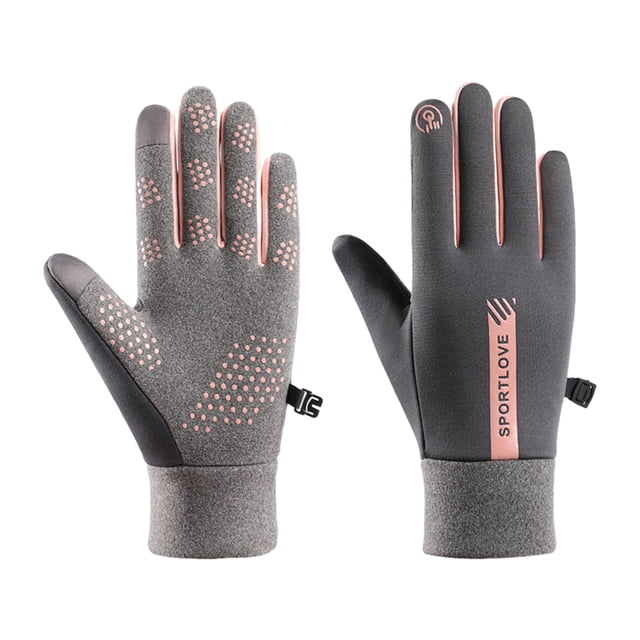 Jumpingount Guantes de ciclismo de invierno impermeables y resistentes al viento que se calientan y se mantienen secos mientras andan en bicicleta guantes y mitones Gris