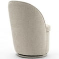 thumbnail image 3 of YOUNIKE Swivel Wingback Vanity Stool, Upholstered Accent Stool, Boucle Fabric Make-up Chair, Beige Coffee, 3 of 19