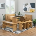 thumbnail image 3 of Linon Kasey Backless Dining Bench with Storage, Honey, 3 of 18