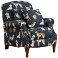 thumbnail image 2 of Sunset Trading Happy Dog Fabric Recliner with Two Matching Pillows in Navy Blue, 2 of 8