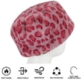 thumbnail image 4 of Gustave Leopard Print Faux Fur Hats for Women Cossack Russian Style Warm Hat Winter Fluffy Hat Thick Ski Beanie Cap "Pink", 4 of 6