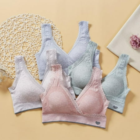 

Nursing Bra Seamless Bra Backless Bralette Deep V Lace Bra Elastic Maternity Bra Nursing Vest Bra Wire Free Bra Sleeping Bra 4-Pack