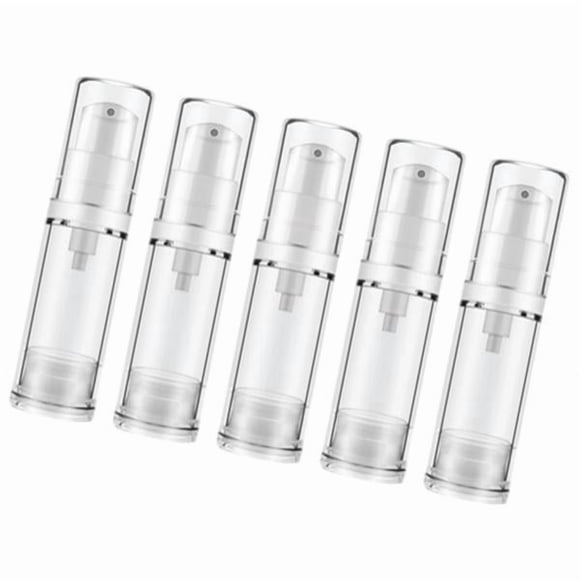 2x5 Unidades De Botellas Con Bomba Sin Aire, Botellas De Viaje Para Desinfectante De Manos, Tónico Y Maquillaje De 5 Ml.
