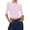 Pink, variant on Women's 3/4 Sleeve Crop Top Slim Fit Crewneck Basic T-Shirt Athletic Yoga Running Ribbed Knit Cropped Undershirt Solid Casual Pullover Tee Top Green L