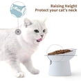 thumbnail image 4 of Cuencos para gatos TAMAYKIM, inclinados, cerámica levantada, 240 ml, paquete de 2 unidades, blanco y gris, 4 of 7
