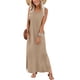 thumbnail image 2 of Vestido de Verano de Longitud de Rodilla para las Mujeres sin Mangas Vestido de Playa Casual Sólido con Cuello en V, Vestido Casual con Cuello en V para las Mujeres, 2 of 9