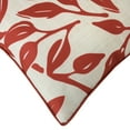 thumbnail image 3 of Ruby Red Outdoor Printed Leaves Pillow 18 x 18 in Red Ivory, 3 of 5