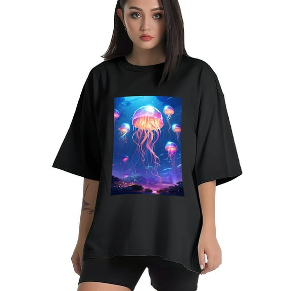 Plus Size Shirt for Women Black Tops for Women Short Sleeves Shirt for Women Sunset T Shirt Crewneck Shirt for Women XL