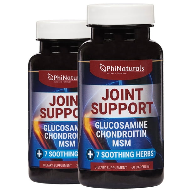 Glucosamine Chondroitin (Pack of 2) MSM Joint Supplements by Phi