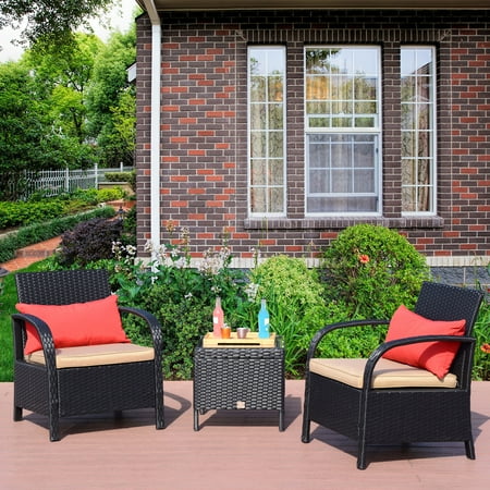 Cloud Couch For Sale Cloud Mountain Patio Bistro Set 3 Piece Sofa Set Outdoor Rattan Furniture Set Conversation Sectional Two Chairs Glass Coffee Table ()