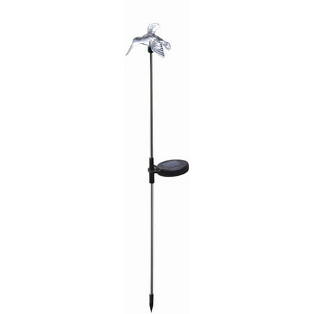 Moonrays 98006 Solar Powered Color-Changing LED Hummingbird Stake Light, Clear Acrylic