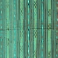 thumbnail image 1 of Ahgly Company Indoor Square Southwestern Turquoise Blue Country Area Rugs, 4' Square, 1 of 4