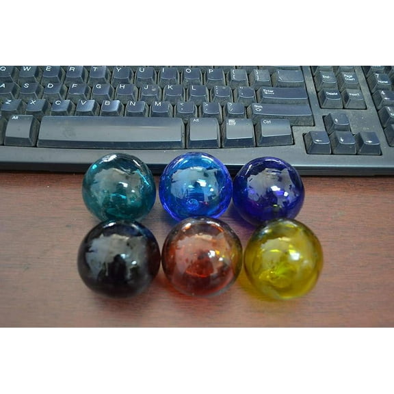 6 Pieces Assorted Decorative Reproduction Blown Glass Float Fishing Buoy Ball 2"