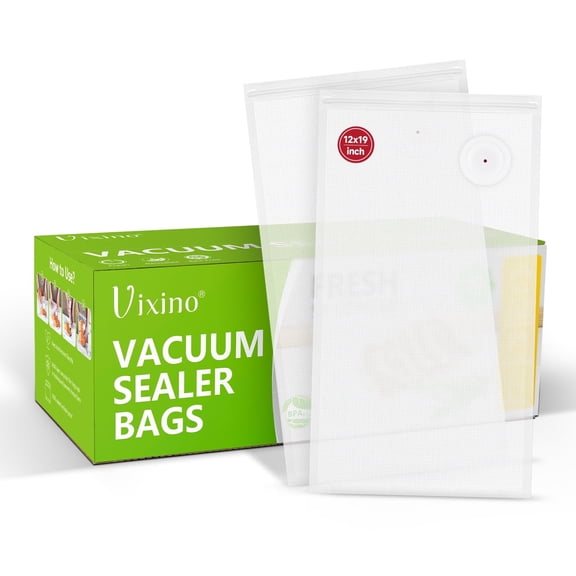 Vixino Vacuum Sealer Bags, 30 Reusable Vacuum Sealer Bags for Food, BPA-Free, Meal Prep and Sous Vide Cooking,Works for Handheld Sealer and Vac Sealer Machine with External Vacuum Systems