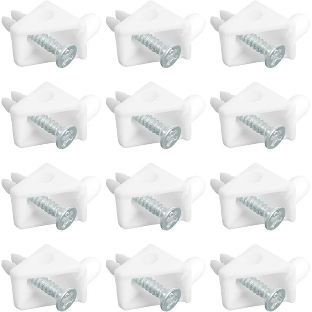 Woeilo White Shelf Support Pins Brackets with Self-Tapping Screws, 90° Angle Brace Wedge Compatible with IKEA Part 101558 (Pax, KOMPLEMENT)(12 PCS) White 12 PCS