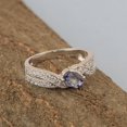 thumbnail image 4 of Mooneye 1.20 Ctw Oval Shape Tanzanite 925 Sterling Silver Women Cluster Engagement Ring, 4 of 7