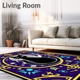 thumbnail image 2 of ODIKA 8'x10' Machine Washable Non-Slip Area Rug, Magical Whiskered Familiar Spirit Bewitched Nocturnal Enchantment High Traffic Rug, Purple, 656403, 2 of 7
