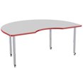 thumbnail image 4 of ECR4Kids 48in x 72in Kidney Everyday T-Mold Adjustable Activity Table Grey/Red/Silver - Super Leg, 4 of 7