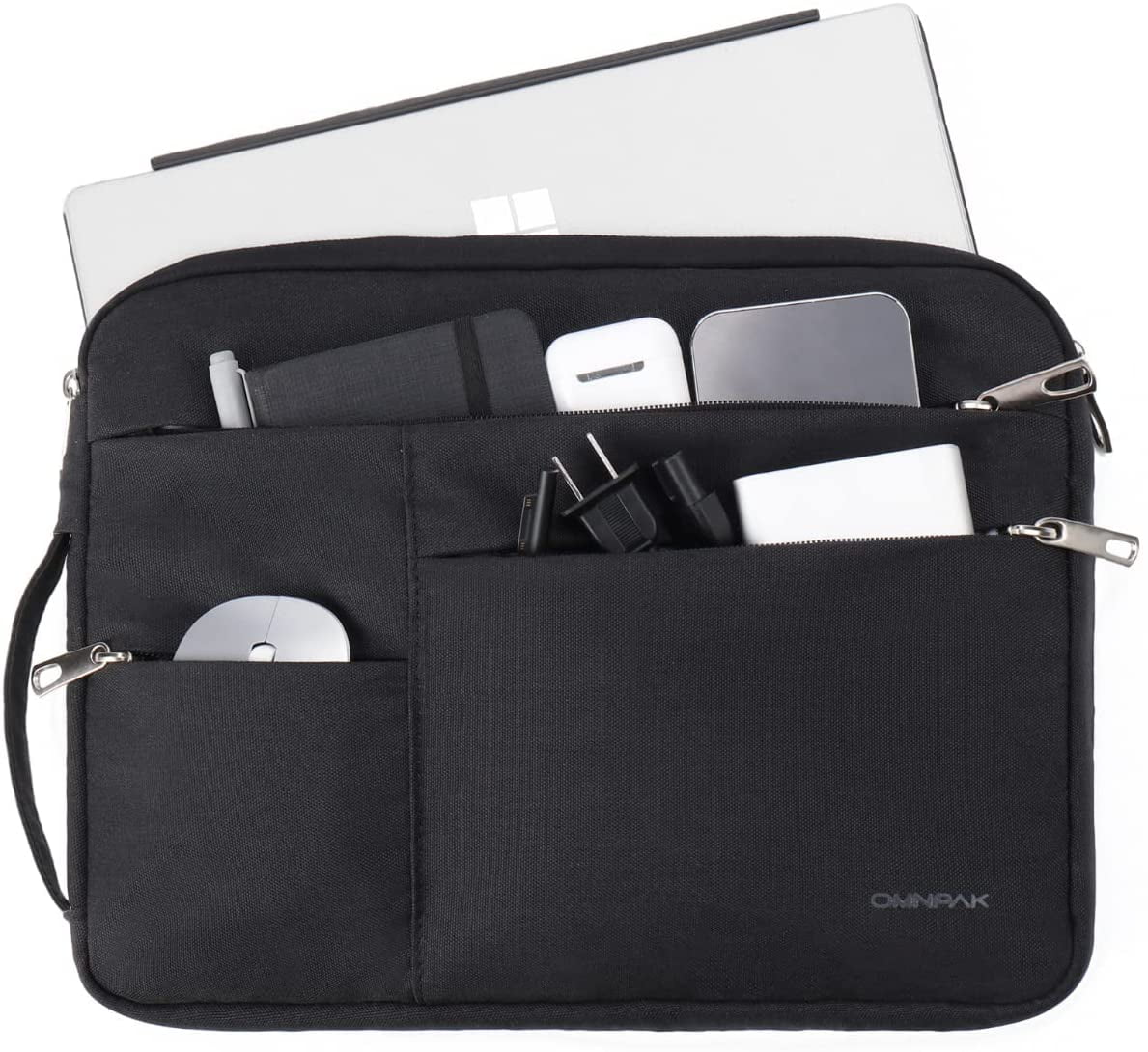 UNIIK Ferrets Black and Whtie Painting Laptop Tote Bag Women Lightweight Canvas 15.6 Inch Computer Handbag Purse Shoulder Bag 