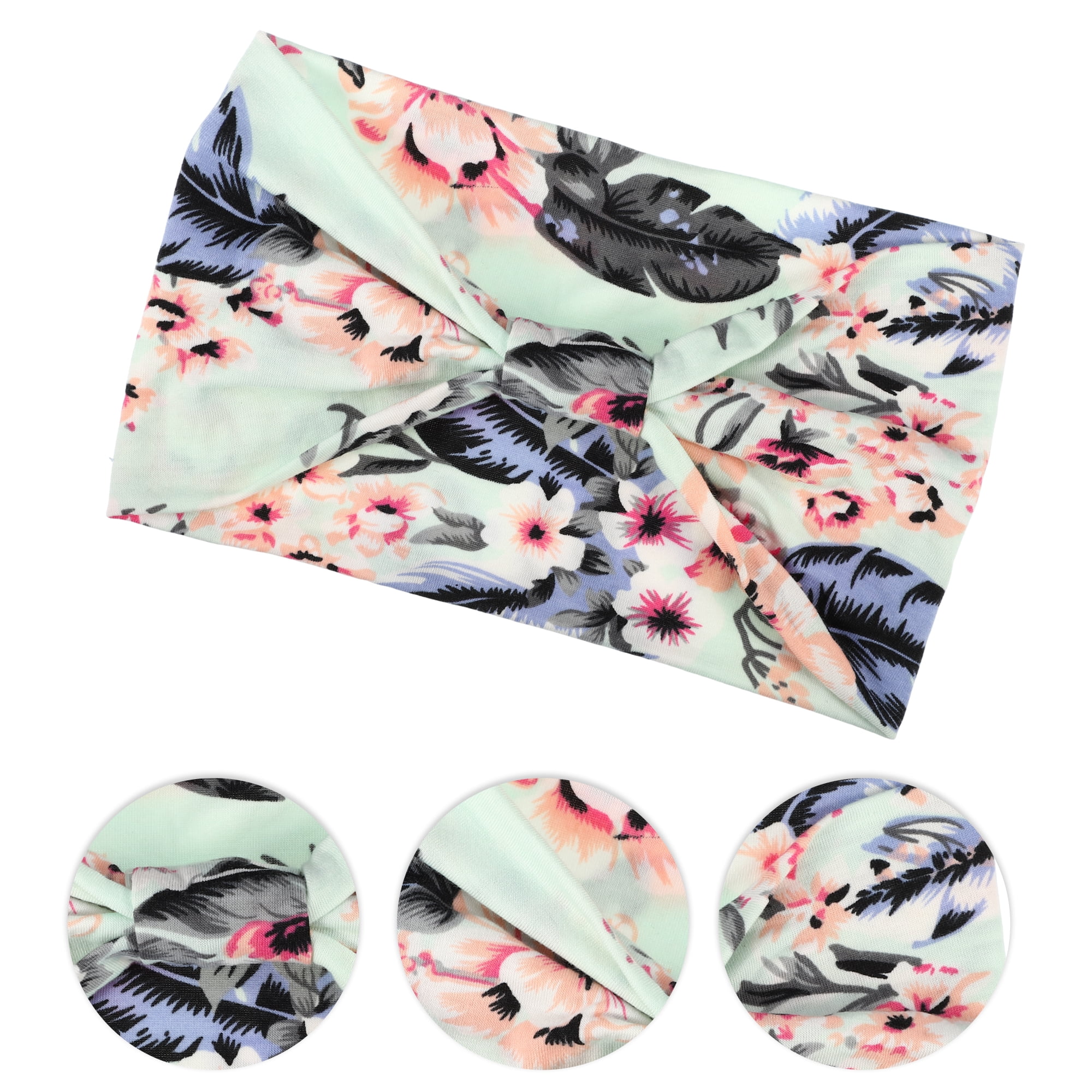 Unique Bargains Bohemia Printed Wide-side Knotted Headwrap for Women 4pcs