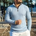 thumbnail image 4 of Gamivast Men's Quarter Zip Pullover Sweater Slim Fit Cable Knit Long Sleeve Warm Knitwear Mock Neck Thermal Tops Soft Business Casual Winter Daily Wear, 4 of 5