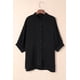 thumbnail image 1 of ABPHQTO Camisa oversize de mujer negra con manga farol 3/4, 1 of 5