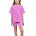 thumbnail image 5 of Lovzfmll 2-Piece Sparkle Yoga Set, Short Sleeve Glitter Top & Shorts for Boys & Girls, Casual Outfits for Teen 14-15 Years, 5 of 8