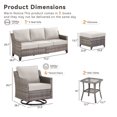 thumbnail image 2 of Yeahumalia Wicker Outdoor Patio Furniture Sets 9 Piece Set with Rattan Couch, 4 Swivel Rocking Armchairs, 2 Ottomans and 2 Side Table, Outdoor Conversation Set, Grey/Beige, 2 of 12