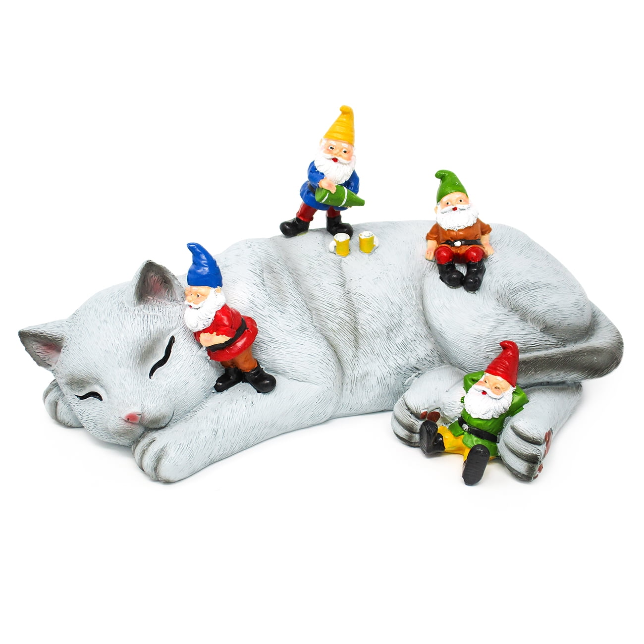 Funny Outdoor Lawn Garden Cat Gnome Statue Gift by Hilarious Home