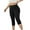 Black-A, variant on SwiftWear Plus Size Capri Leggings for Women High Waisted Stretchy Knee-Length Capri Pants Athleisure Yoga Pants Black L